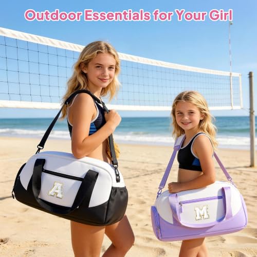 YOOLIFE Initial Overnight Weekender Duffle Bag for Travel Girls Purple B - color: Purple