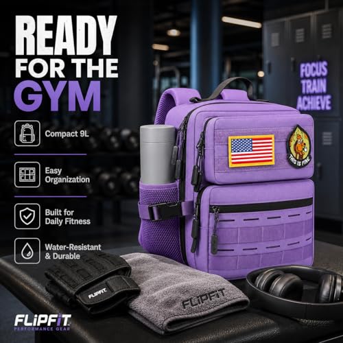 9L Mini Tactical Backpack, Small Hiking Travel Pack for Men, Purple - color: Purple