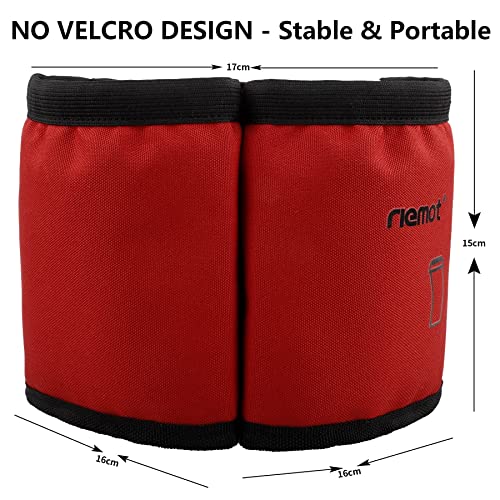 riemot Luggage Travel Cup Holder Free Hand Water Bottle Carrier Red - color: No Hook & Loop: Red