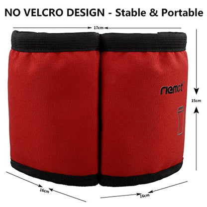 riemot Luggage Travel Cup Holder Free Hand Water Bottle Carrier Red - color: No Hook & Loop: Red