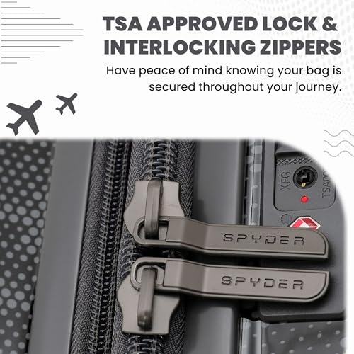 Spyder Matrix 25 Inch Expandable Hardside Upright Suitcase with 360° Spinner Wheels, TSA Approved Lock, Gray/Black - color: Gray/Black, size: Medium Checked
