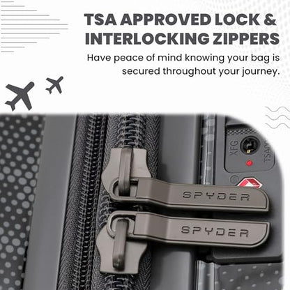Spyder Matrix 25 Inch Expandable Hardside Upright Suitcase with 360° Spinner Wheels, TSA Approved Lock, Gray/Black - color: Gray/Black, size: Medium Checked