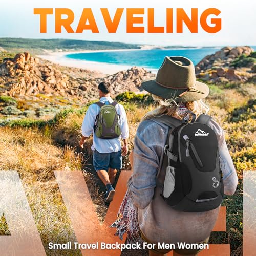 sunhiker Small Hiking Backpack Women Men 20L Lightweight Travel Backpack Daypack Casual Backpack For Cycling Outdoor Camping - color: Navy Green