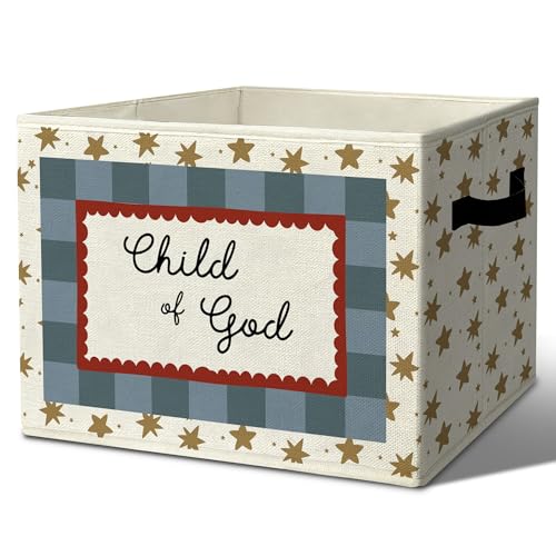 Christian Religious Positive Storage Bins Box with Handles Organizer Basket - color: 045