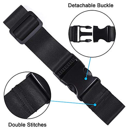 Wisdompro 2 Pcs Add a Bag Luggage Strap, 31" Luggage Connector Straps Black - color: Black, size: 31 inch