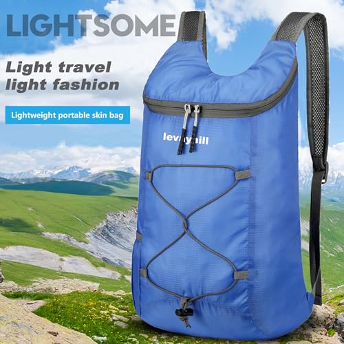 levayhill 16L Foldable Hiking Backpack,Small Packable Daypack, Royal Blue - color: Royal Blue