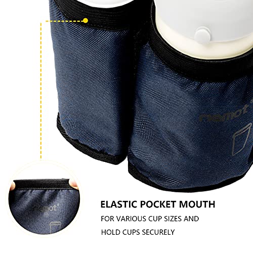 riemot Luggage Travel Cup Holder Free Hand Suitcase Drink Carrier Navy Blue - color: 4. Hook & Loop: Navy