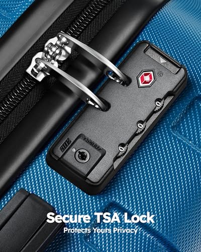 Suitour Luggage 3 Piece Sets Hard Shell Luggage Set with Spinner Wheels, TSA Lock, 20 24 28 inch Travel Suitcase Sets, Cerulean Blue - color: Cerulean Blue, size: 3-Piece Set (20/24/28)