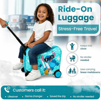 Disney Stitch Chill Vibes Children's Ride-On Luggage - color: DSC Chill Vibes