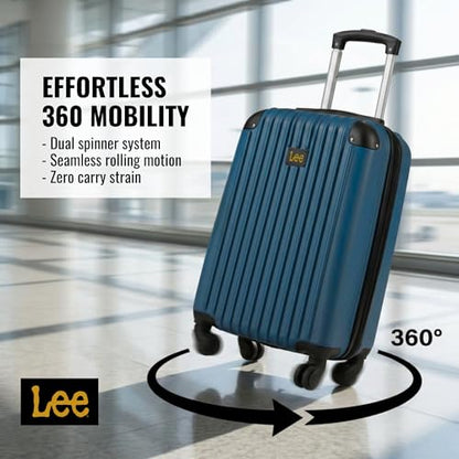 Lee Carry On Luggage with Wheels, 21" TSA Approved Hard Shell Suitcase - color: Navy