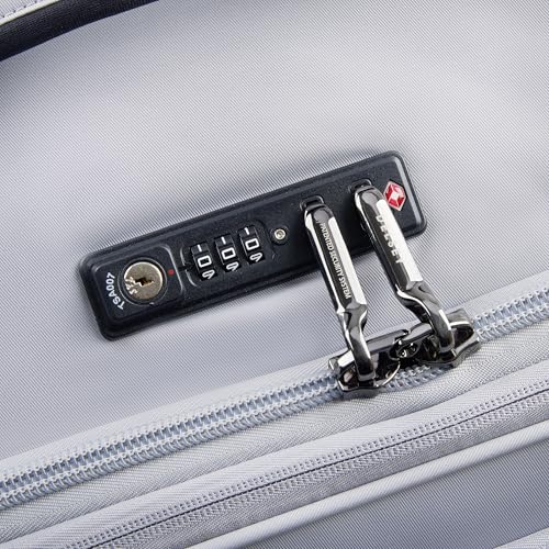 DELSEY PARIS Cruise 3.0, 28 Inch Checked Softside Luggage, Platinum | Expandable Suitcase, Softside, Lightweight Durable Polyester, Dual-Density Spinner Wheels, Overweight Indicator, TSA Lock - color: Platinum, size: Checked-Large 28 Inch