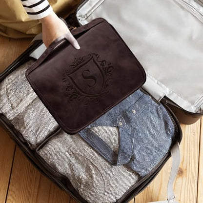 Personalized 3-in-1 Hanging Toiletry Bag Travel Gifts for Men Him - color: Dark Brown, style: M