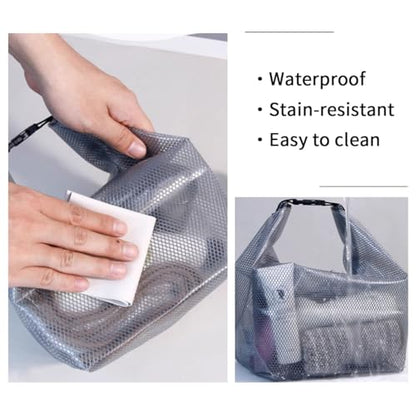 2 Pack Clear Toiletry Bag Portable Travel Makeup Bags, Waterproof Cosmetic Bag for Women, for Carry-on Travel Accessories, 2 Sizes