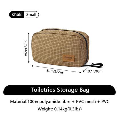 windhike Naturehike Hanging Toiletry Bag for Men Women, Water-Resistant - color: Khaki-S
