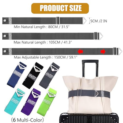 SOWPOPY Travel Belt Luggage Straps for Carry On Bag, Suitcases - color: DK-Grey