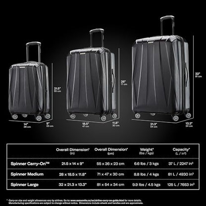 Samsonite Centric 2 Hardside Expandable Luggage with Spinner Wheels, Black, Checked-Large 28-Inch - color: Black, size: Checked-Large Spinner