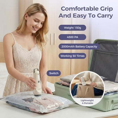 Travel Vacuum Bags with Electric Pump, 80% Space Saver, 9-Piece - style: 9 Combo Travel Size
