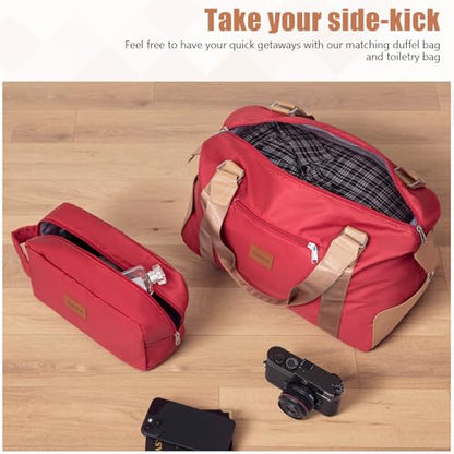 Cobens Luggage Sets 5 Piece, Suitcase with Wheels, 20/24/28inch, Red - color: Red