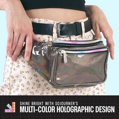 SoJourner Waterproof Holographic Fanny Pack, Copper Glitter - color: Copper Glitter