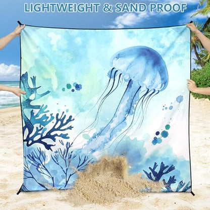 Beach Blanket Sandproof Extra Large Beach Mat Adults Waterproof Sand Free - color: Sm, size: 79" X 83"