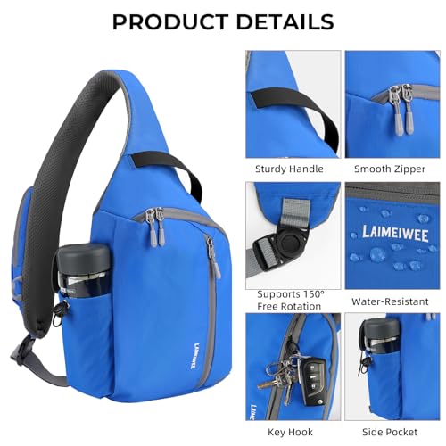 Crossbody Sling Bag, RFID Travel Hiking Sling Backpack, Compact EDC Bag - color: Blue