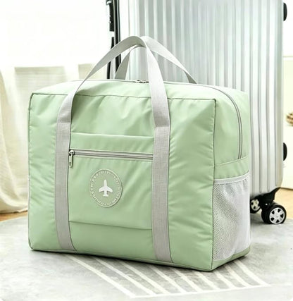 Lightweight Travel Duffel Bag, Foldable Carry on Weekender Overnight - color: Green