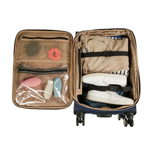 Kenneth Cole REACTION Chelsea Chevron Quilted Luggage, Navy, 3-Piece Set (20"/24"/28") - color: Navy, size: 3-Piece Set (20"/24"/28")