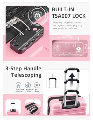 Tolino Checked 24 In Expandable Luggage Hardside Suitcase with Wheels - color: Peach, size: M(24 In)