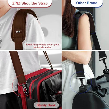 ZINMARK Shoulder Strap 59 inch, Extra-Thick Fixed Cushion Pad and Dual Clasps Universal Replacement Strap for Bags, Camera, Crossbody，Lawn mower Brown - color: Brown