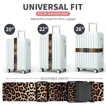 Luggage Strap for Suitcases Adjustable Travel Belt with Quick Release Buckle, Cute Travel Accessories for Suitcase Strap Leopard Print - color: Leopard Print