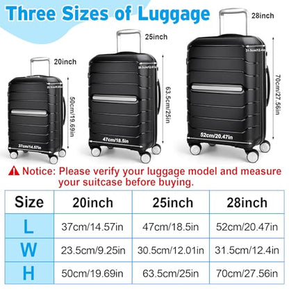 Yotako Zippered Clear PVC Suitcase Cover Protectors 25 Inch | Luggage Cover With Rounded Corner Thickening Design, Fit for 25 Inch Samsonite Non-Expandable Suitcase, Gift - size: 25inch