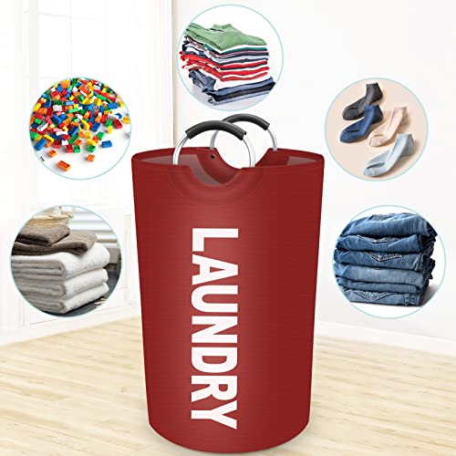 115L Large Laundry Basket, Dirty Clothes Waterproof Laundry Hamper, Red - color: Red, size: 115L