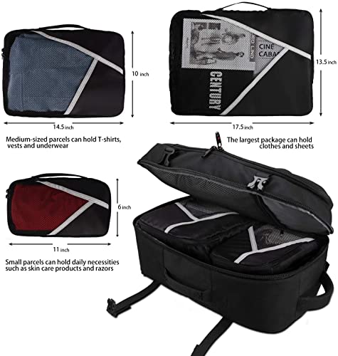 40L Travel Backpack For Women Men Flight Approved Carry-On Laptop Black