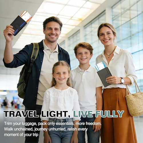 RFID Passport Holder for Travel, Leather Passport Cover Travel Wallet - color: Black