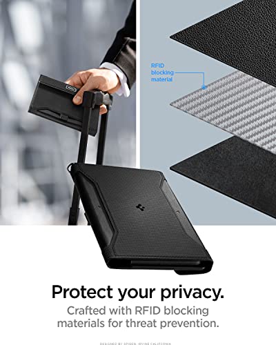 Spigen Life Passport Card Cover Holder, RFID Blocking - color: Black