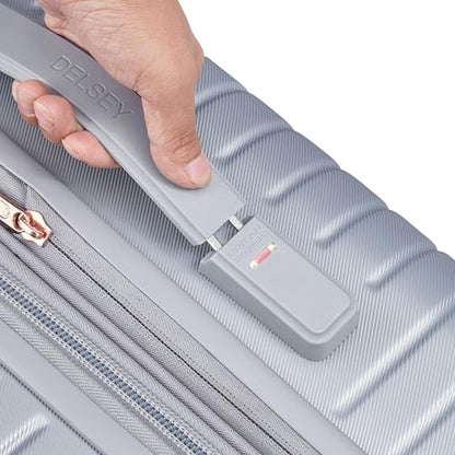 DELSEY PARIS Cruise 3.0, 24 Inch Checked-Medium Luggage, Platinum - color: Platinum, size: Checked-Medium 24 Inch