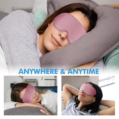 Sleep Mask for Men and Women, 3D Blackout Eye Mask for Side Sleepers, Rose - color: Rose
