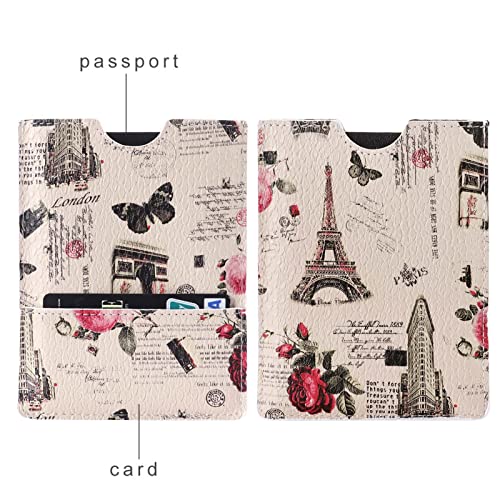 XEYOU Passport Holder Sleeve Case Travel Passport Pouch Wallet - color: Eiffel Tower