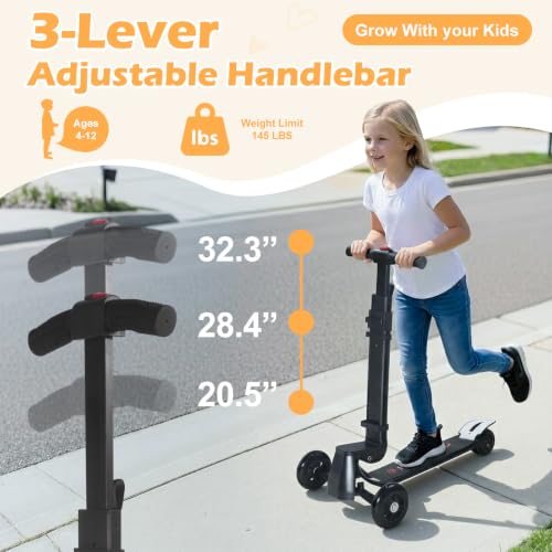 Scooter Luggage for Kids Removable & Foldable Ride on Suitcase-Yellow - color: Light Yellow