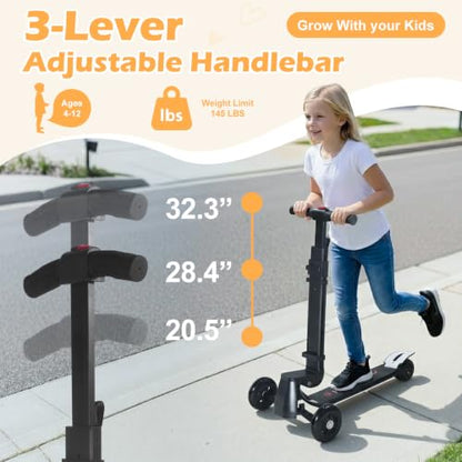 Scooter Luggage for Kids Removable & Foldable Ride on Suitcase-Yellow - color: Light Yellow