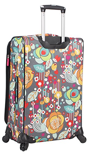 Lily Bloom Design Pattern 28" Luggage Softside Expandable With Double Spinner Wheels, Large Lightweight Suitcase Checked Bag For Women - color: Bliss