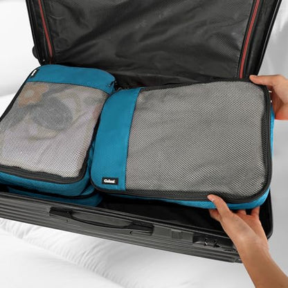 Packing Cubes for Travel,4 Set Packing Cubes for Suitcases,Lightweight Mesh Luggage Organizer Bag with Double Zipper,Blue - color: Blue