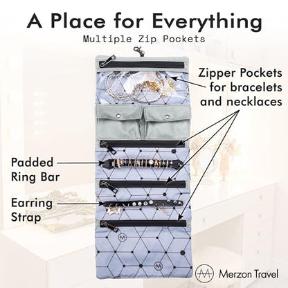 Diamond Jewelry Roll | HNG-731 Silver - color: The Diamond Jewelry Roll (Silver)
