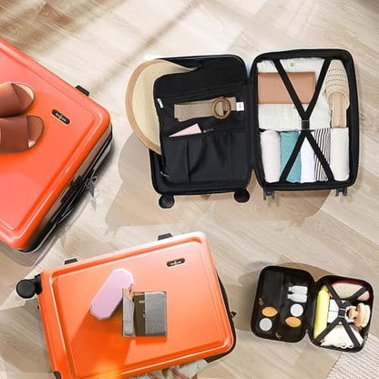 TRAVELARIM 4 Piece Luggage Sets with Spinner Wheels, Travel Suitcase Set - color: Orange, size: 4 Piece Set (20/24/28)