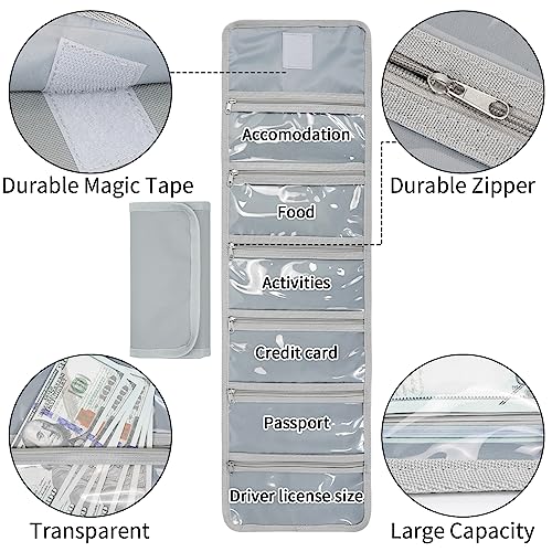 Money Organizer with Zipper,Cash Envelopes Budget Binder - color: Gray Green