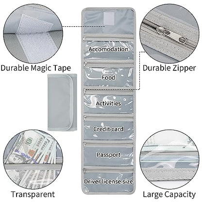 Money Organizer with Zipper,Cash Envelopes Budget Binder - color: Gray Green