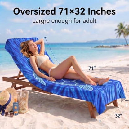 Yongoes 2 Pack Microfiber Beach Towels Oversized 71x32 Turtle Mandala - color: 2 Pack Turtle Mandala