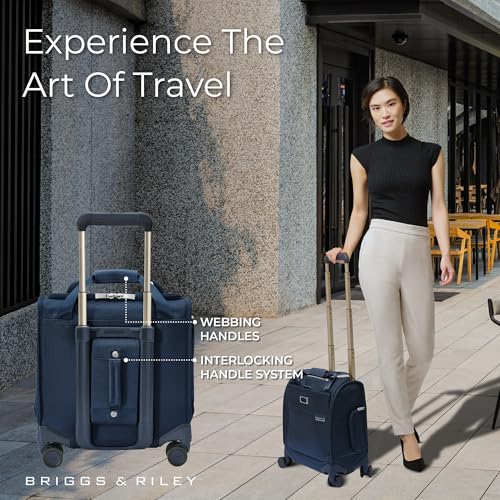 Briggs & Riley Baseline Cabin Softside Spinner Carry-On, Navy - color: Navy, size: 16" Cabin Bag
