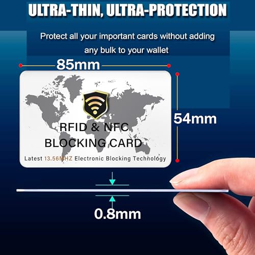 SaiTech IT 5 Pack RFID Blocking Card for Credit Debit ID Card, WM White - color: White WM