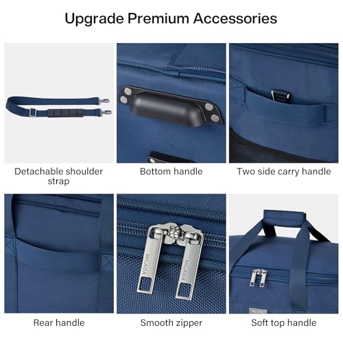 MILADA Expandable Checked Luggage Collapsible Duffle Bag 68L-98L, Blue - color: Blue